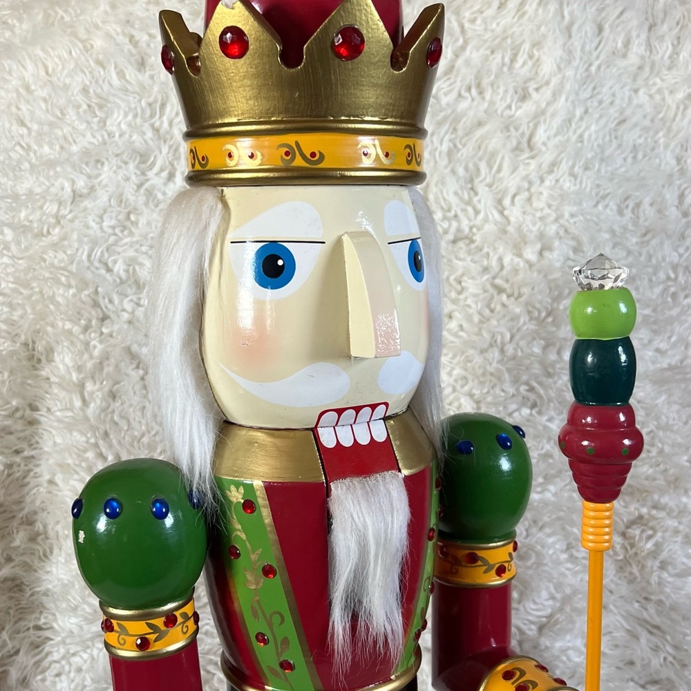 Festive Nutcracker Soldier Figurine - Red and Green